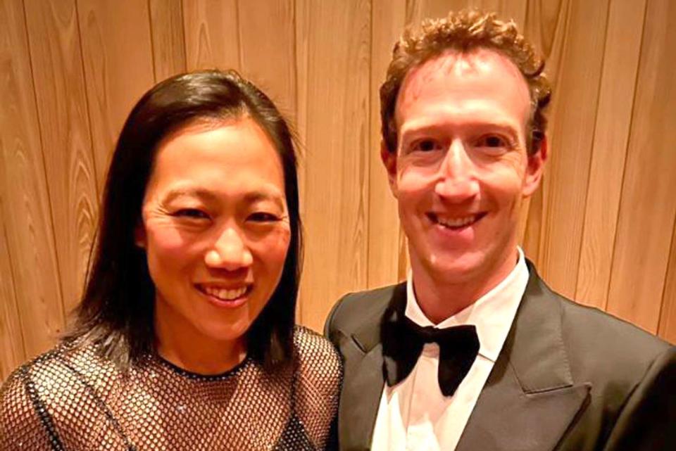 <p>Mark Zuckerberg/Instagram</p> Mark Zuckerberg and Priscilla Chan on New Year