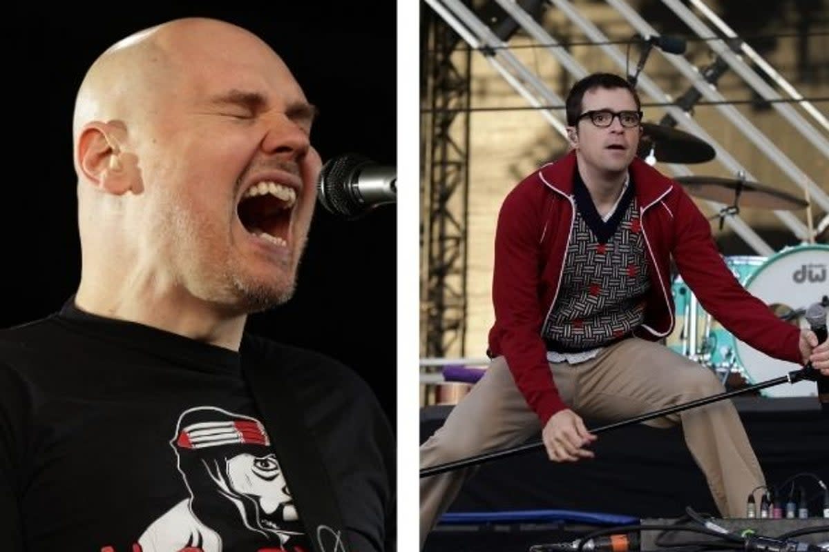 Billy Corgan of The Smashing Pumpkins and Rivers Cuomo of Weezer   (PA)