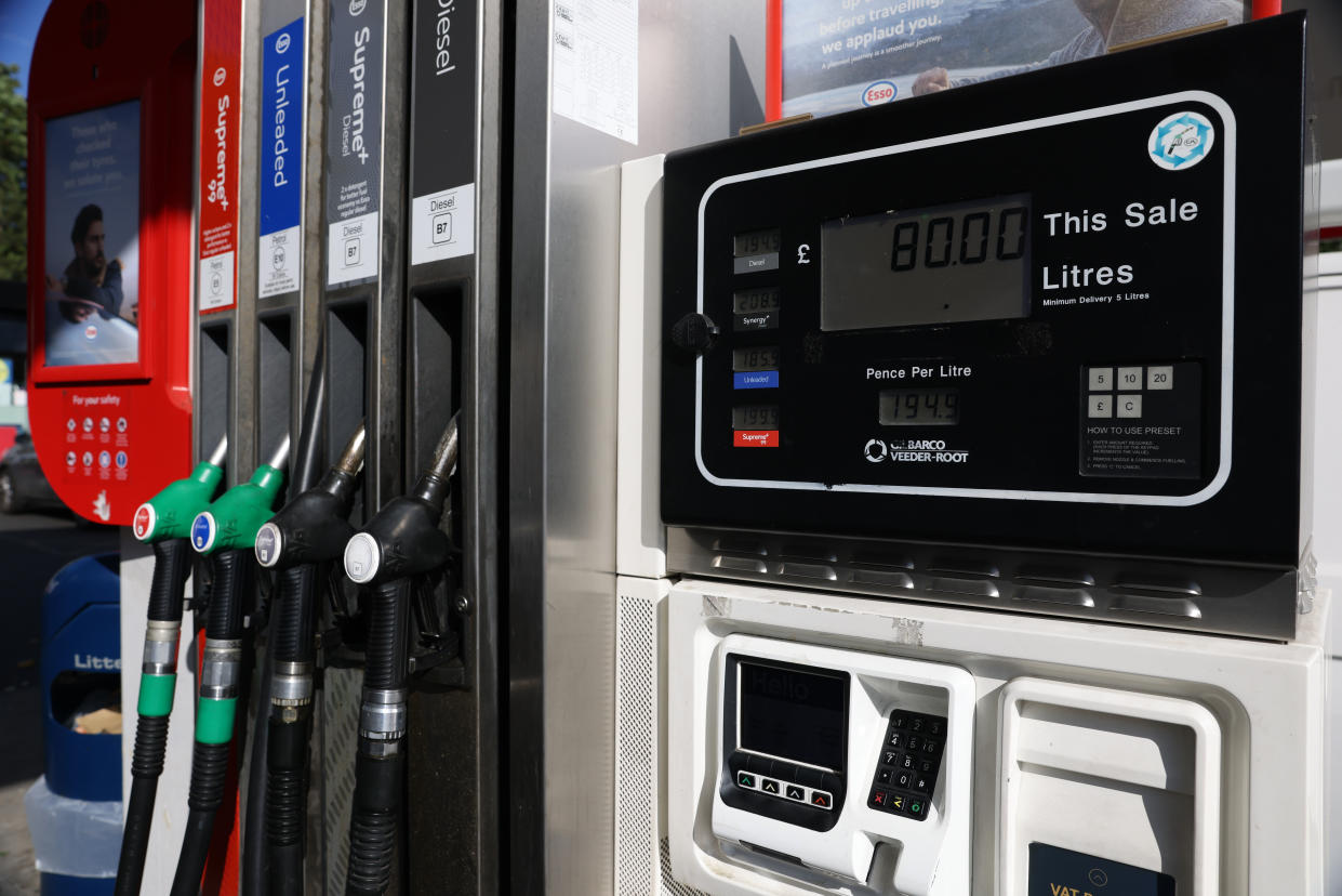 The RAC said diesel prices increased by more than 8p a litre to 163p last month, while petrol prices rose by 4.5p a litre to 152p. Photo: Getty.