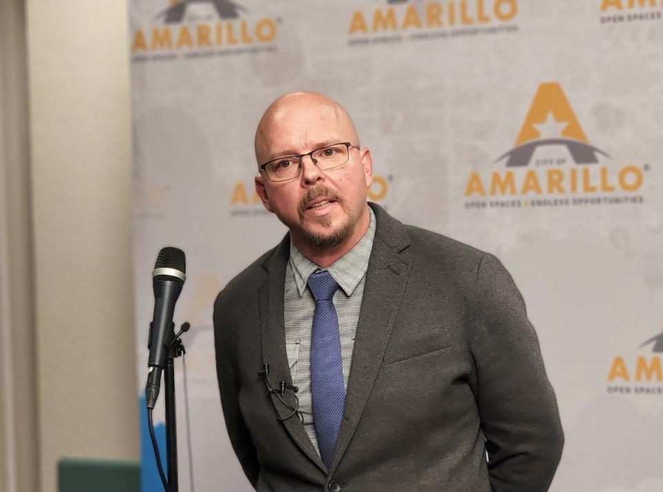 Rich Gagnon, chief information officer for the city of Amarillo, speaks Tuesday about the city's partnership with AT&T at Amarillo City Hall.
