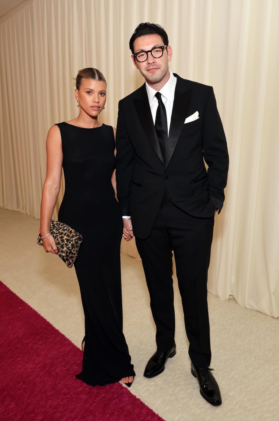 Sofia Richie and Elliot Grainge attend the Elton John AIDS Foundation's 30th Annual Academy Awards Viewing Party in West Hollywood, California, on March 27, 2022.