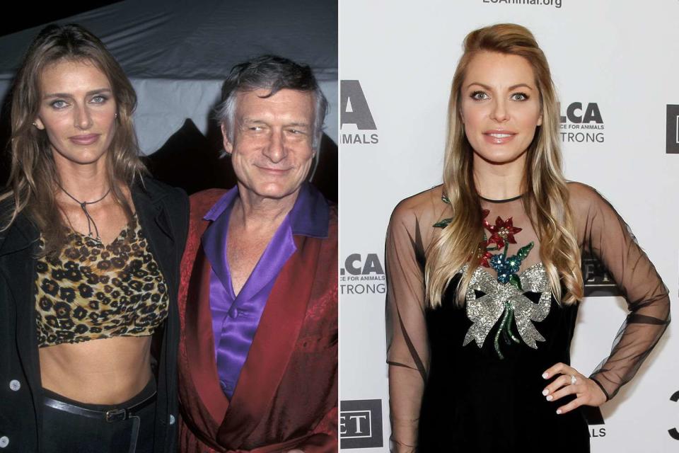 <p>Getty</p> Kimberly Hefner and Hugh Hefner; Crystal Hefner