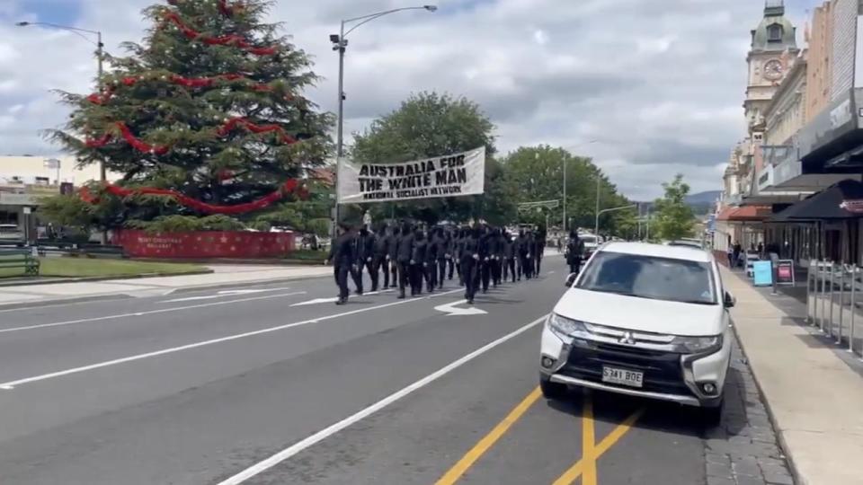 Police were caught off-guard by the unplanned protest. Photo: Twitter