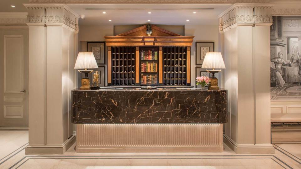 The reception desk at The Lowell, voted one of the best city hotels in the United States