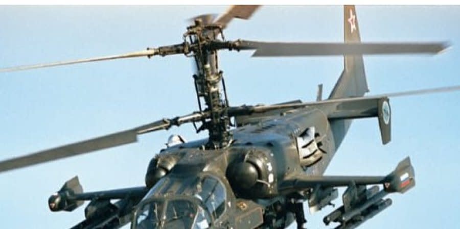 Russian air defense shot down one of their own Ka-52 attack helicopters, similar to the one pictured above