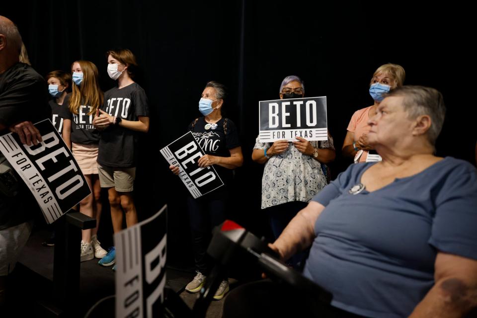 Supporters gathered in El Paso for a send off for Beto O'Rourke's "Drive for Texas"  tour on Tuesday, July 19, 2022. O'Rourke told the crowd he can win by beating back Gov. Greg Abbott's extreme political agenda.