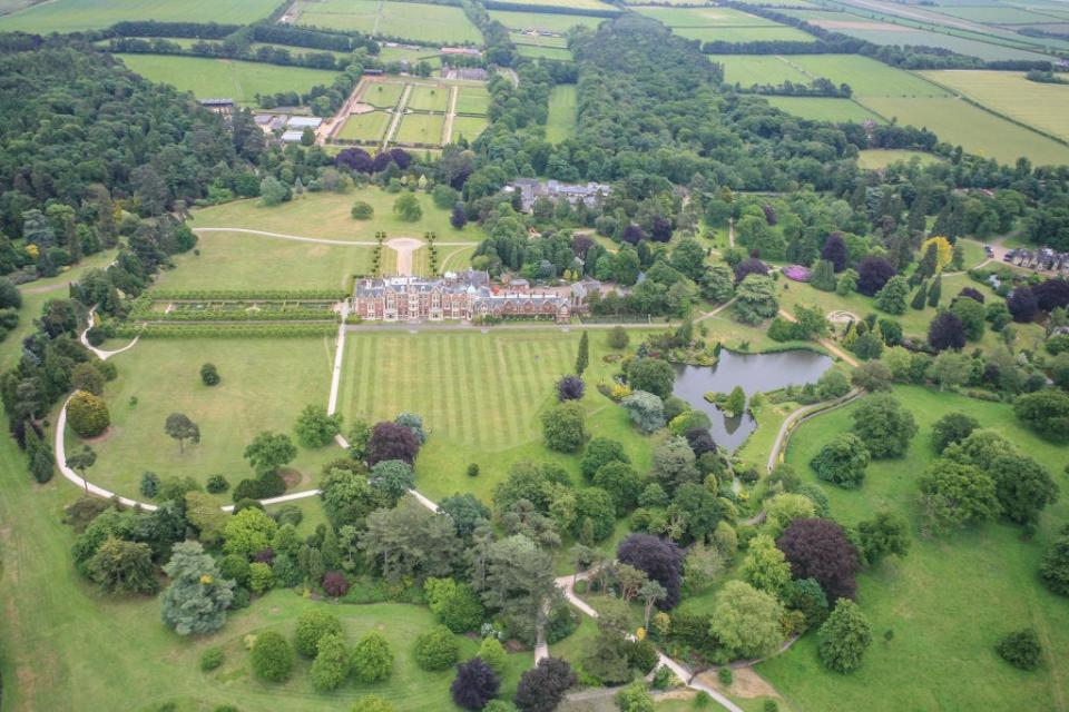 An aerial view of Sandringham House in 2006.