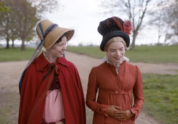 Outerwear contrast between Harriet and Emma.