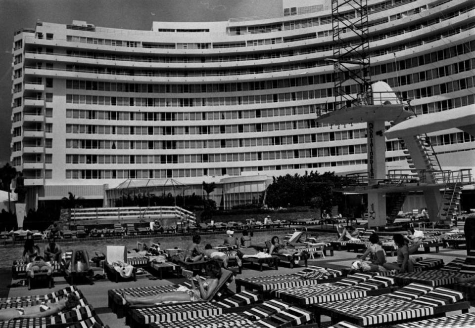 The pool area in 1978.