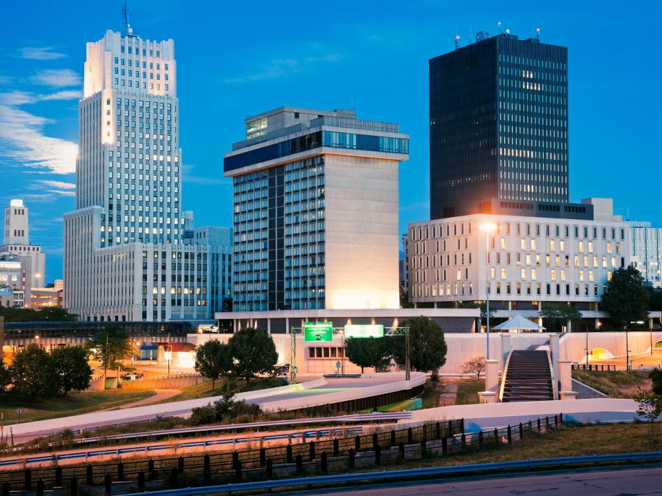 Akron, Ohio skyline.