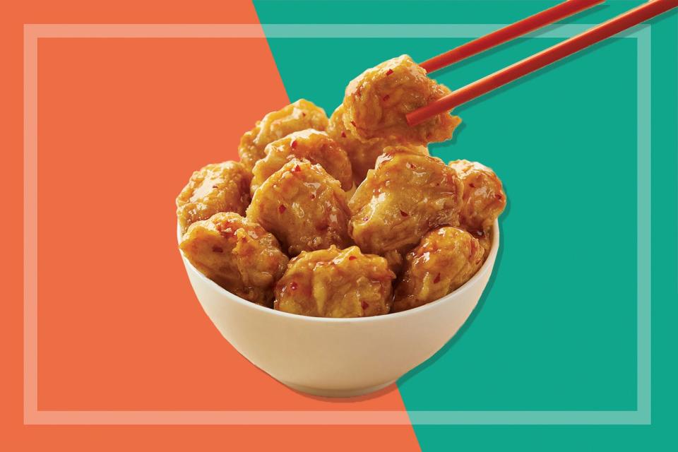 Bowl of Panda Express Meat-Free Orange Chicken