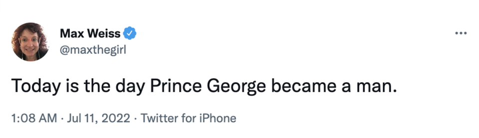 Tweet about Prince George at Wimbledon