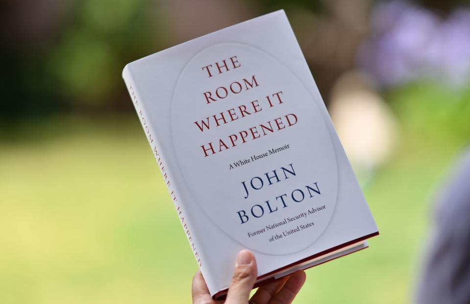 TOPSHOT - This illustration photo taken on June 23, 2020 in Glendale, California, shows John Bolton's book "The Room Where it Happened" on the day of it's release in Los Angeles. - The Trump administration tried unsuccessfully to block publication of Bolton's book claiming it contained classified national security information.Former US national security advisor John Bolton said Sunday he thinks North Korean leader Kim Jong Un "gets a huge laugh" over US counterpart Donald Trump's perception of their relationship. Bolton spoke to ABC News for his first interview ahead of the Tuesday release of his tell-all book, which contains many damning allegations against Trump. (Photo by Chris DELMAS / AFP) (Photo by CHRIS DELMAS/AFP via Getty Images)