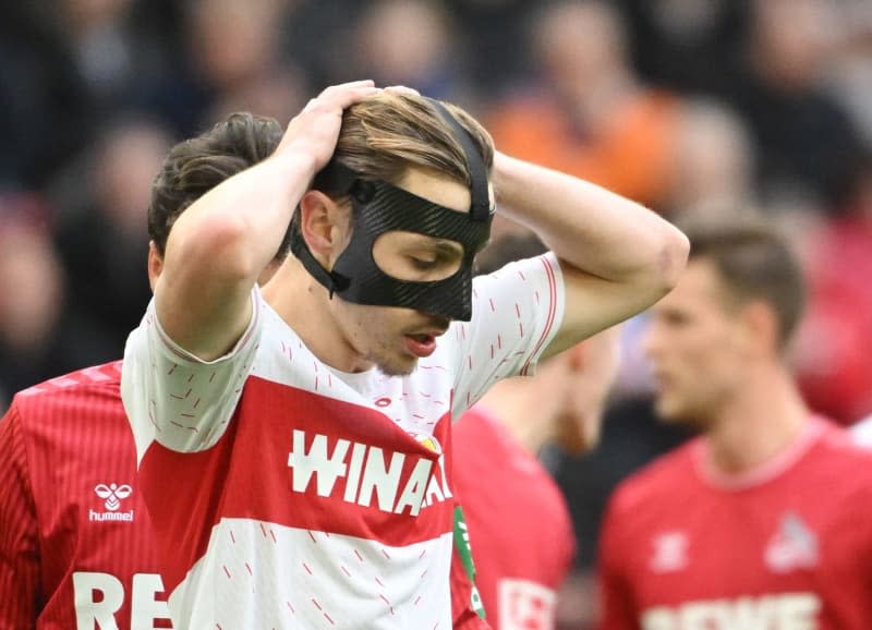 Stuttgart's Anthony Rouault reacts during the German Bundesliga soccer match between VfB Stuttgart and 1. FC Cologne at the MHPArena. VfB Stuttgart defender Anthony Rouault underwent surgery on a broken jaw on Tuesday and will be out of action "for four to six weeks", the Bundesliga club said. Marijan Murat/dpa