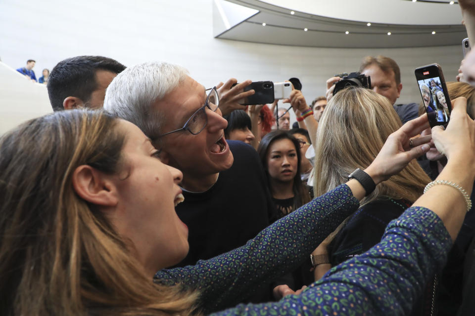 Tim Cook, el director ejecutivo de Apple, durante un evento de lanzamiento en Cupertino, California, el 10 de septiembre de 2019. (Jim Wilson/The New York Times)