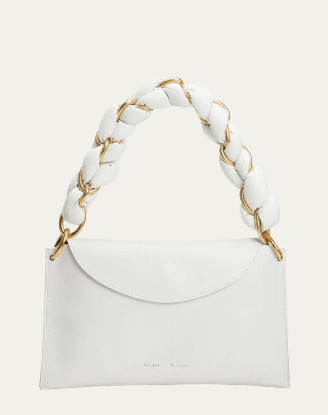 Shop Brandon Blackwood Mini Valentina Leather Chain Shoulder Bag