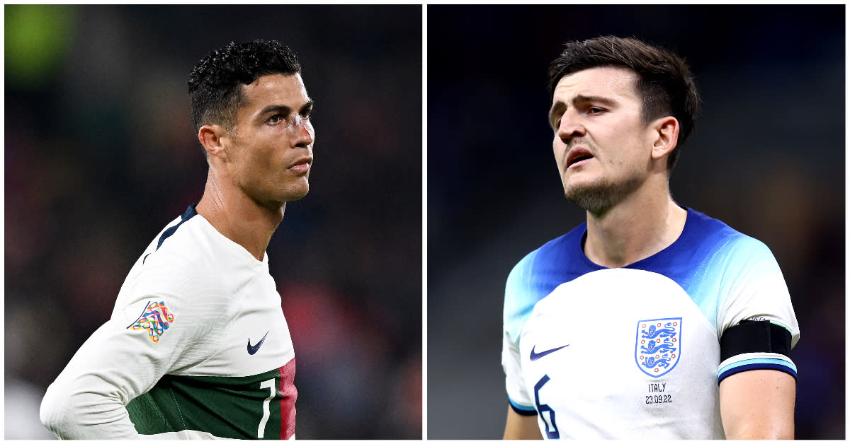 Cristiano Ronaldo (left) and Harry Maguire. (PHOTOS: Getty Images)