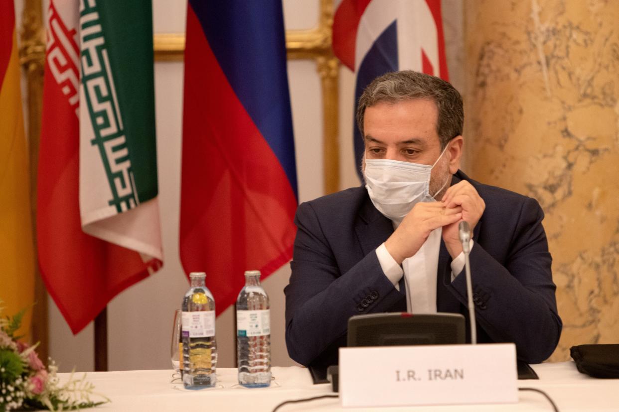 Iran’s top nuclear negotiator Abbas Araqchi in a meeting in Vienna (Reuters)