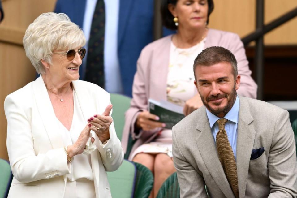 david beckham mum wimbledon