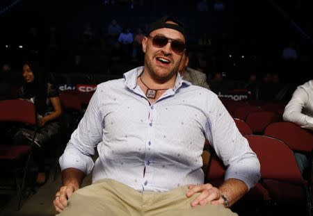 Britain Boxing - Anthony Crolla v Jorge Linares WBA & WBC Diamond Lightweight Title's - Manchester Arena - 24/9/16 Tyson Fury before the start of the boxing Action Images via Reuters / Peter Cziborra