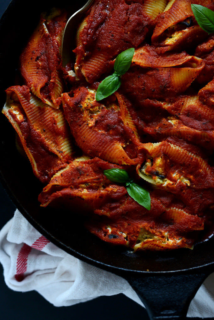 <strong>Get the <a href="http://minimalistbaker.com/vegan-stuffed-shells-with-roasted-eggplant/">Dairy-Free Stuffed Shells recipe</a>&nbsp;from Minimalist Baker</strong>