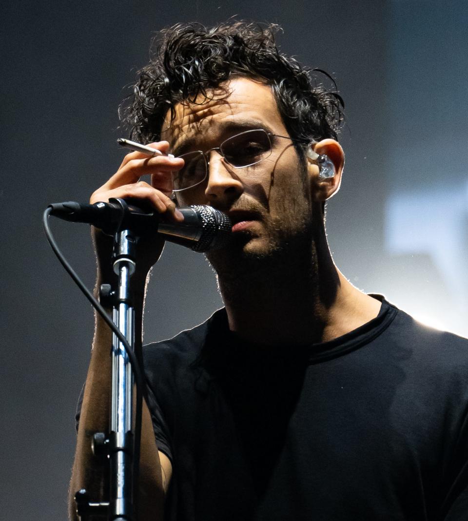 Matty Healy of The 1975 performs with the band Saturday at ACL Fest. The 1975 were a Weekend Two Saturday headliner, taking the slot Shania Twain filled for Weekend One only.