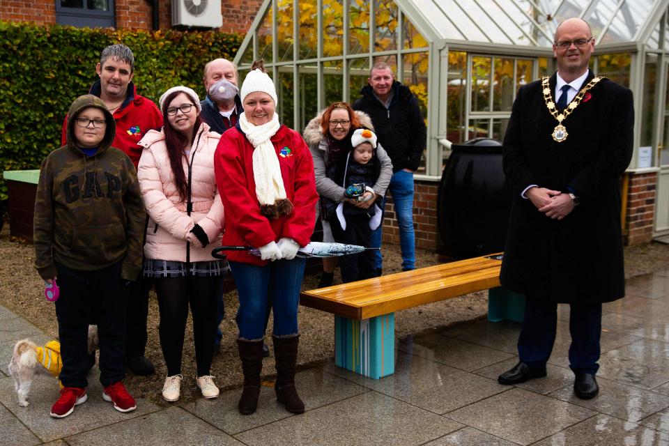 Christina and family with the Mayor of Antrim and Newtownabbey Jim Montgomery (Picture: Storybeat)