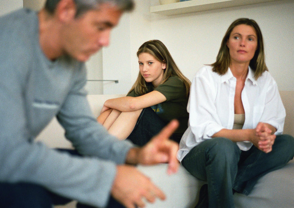 A family having a heated discussion