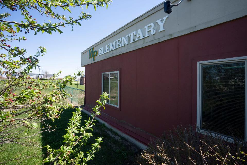 The outside of Madison-Plains Elementary School as seen in an April 12, 2023, Dispatch file photo.  Madison-Plains Local Schools wants to demolish all of its aging buildings and replace them with a new complex on the same site.