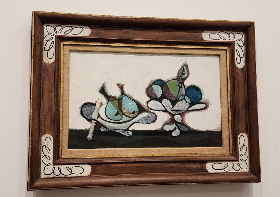 Pablo Picasso painted "Dish of Pears" in 1936. His doodles also add to the frame. It is on display at the Tate Modern in London.