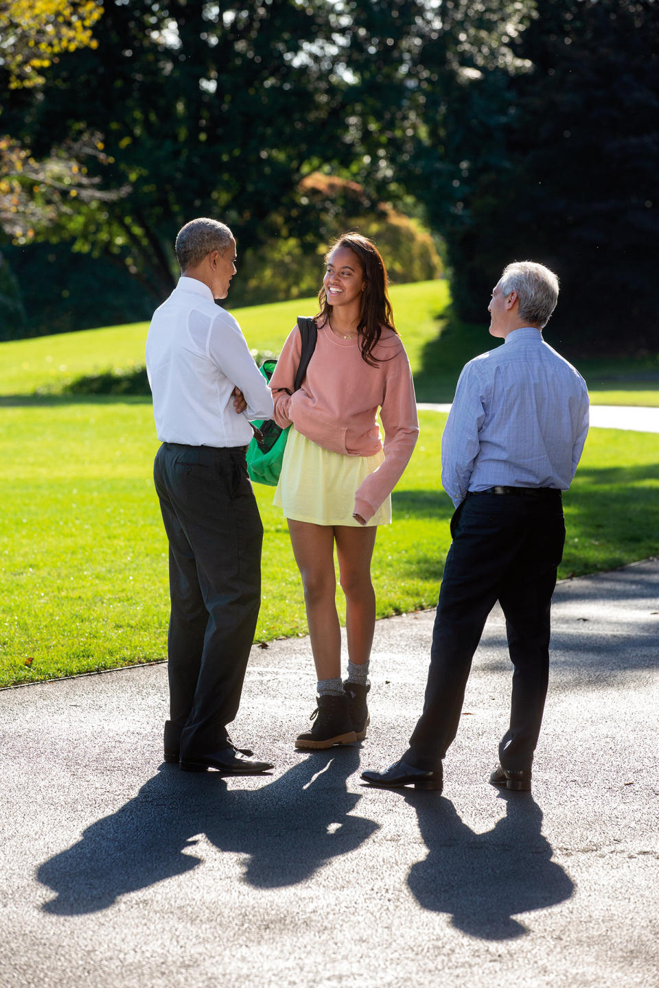 President Barack Obama meets with Chicago Mayor Rahm Emanual during a private meeting in the Oval Office and on the South Grounds of the White House, Oct. 7, 2015. [Photo: Official White House Photo by Lawrence Jackson] 