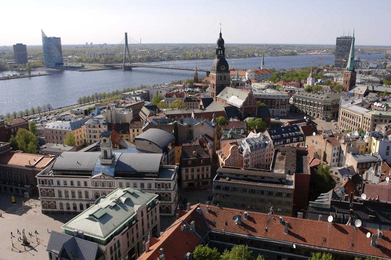 View of Riga, seen from the tower of St. Peter's Church, on May 11, 2006