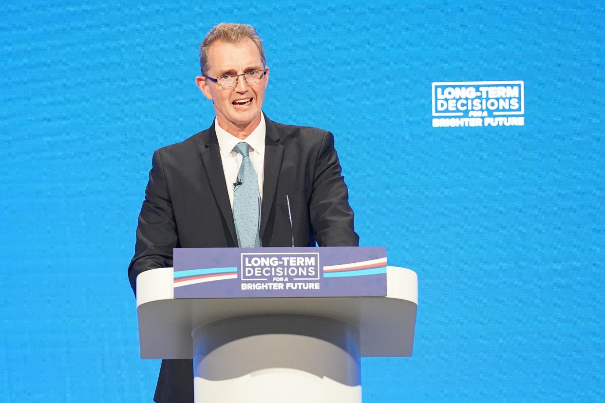 David TC Davies was speaking at the Conservative Party annual conference in Manchester (Stefan Rousseau/PA) (PA Wire)