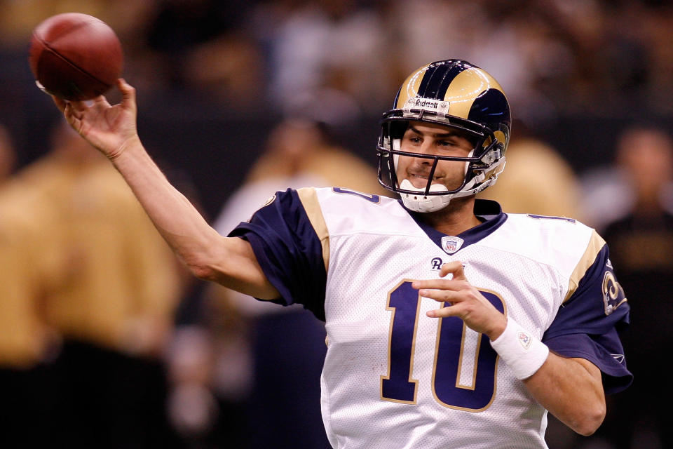 Bulger was drafted by the Saints, but was waived during training and would end up with the St. Louis Rams. Bulger signed a 6-year deal and succeeded Kurt Warner after Warner suffered a string of injuries. Not only would Bulger surpass Warner's 1,000 completions, he also became the highest paid player in Rams' history.