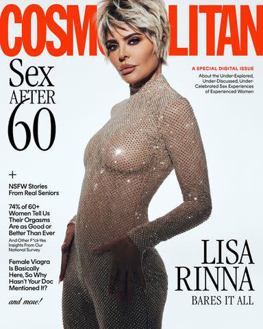 <p>Brendan Wixted for Cosmopolitan</p> Lisa Rinna on the cover of Cosmopolitan's "Sex After 60" issue.