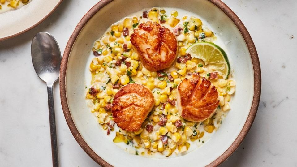 These scallops love corn milk.