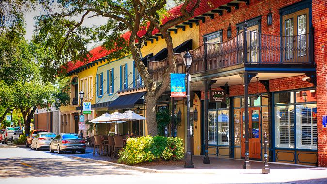 Old Main Street in downtown Bradenton, FL USA.