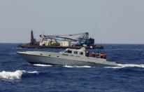 A Lebanese navy ship takes the family members of missing migrants on a tour in Tripoli