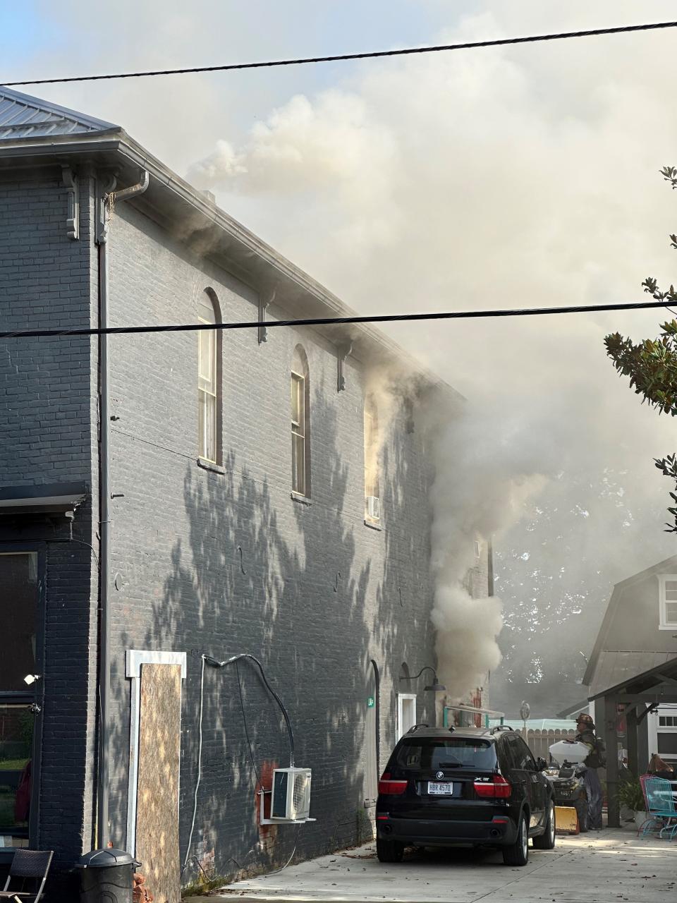 The Richland Township Fire Department battled a fire in the building that housed Ohio Valley Outfitters and two residents on July 24, 2023.