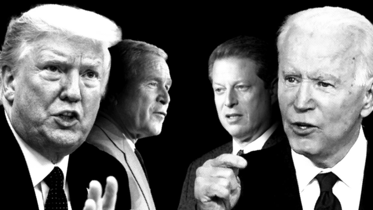 Donald Trump, George W. Bush, Al Gore and Joe Biden