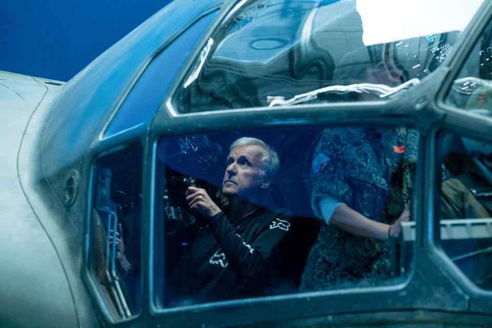 Director James Cameron behind the scenes of 20th Century Studios' Avatar: The Way of Water.