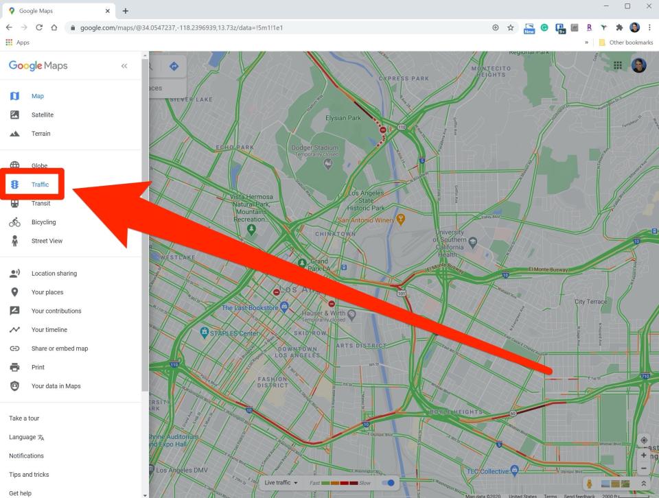 How to check traffic on Google Maps 2