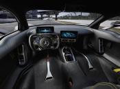 <p>The AMG One's steering wheel is styled after the one used in the company's Formula 1 car, with an airbag stuffed in the middle. The design makes sense considering the car <a href="https://www.caranddriver.com/news/a30029132/mercedes-amg-one-hypercar-production-2021/" rel="nofollow noopener" target="_blank" data-ylk="slk:is powered by an F1 engine;elm:context_link;itc:0;sec:content-canvas" class="link ">is powered by an F1 engine</a>. </p>