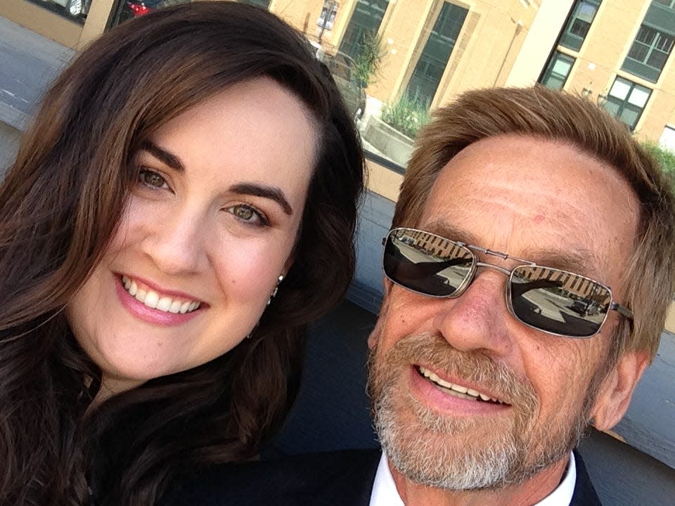 Ashley Randele with her father, Ted Conrad, who went under the name of Thomas Randele.