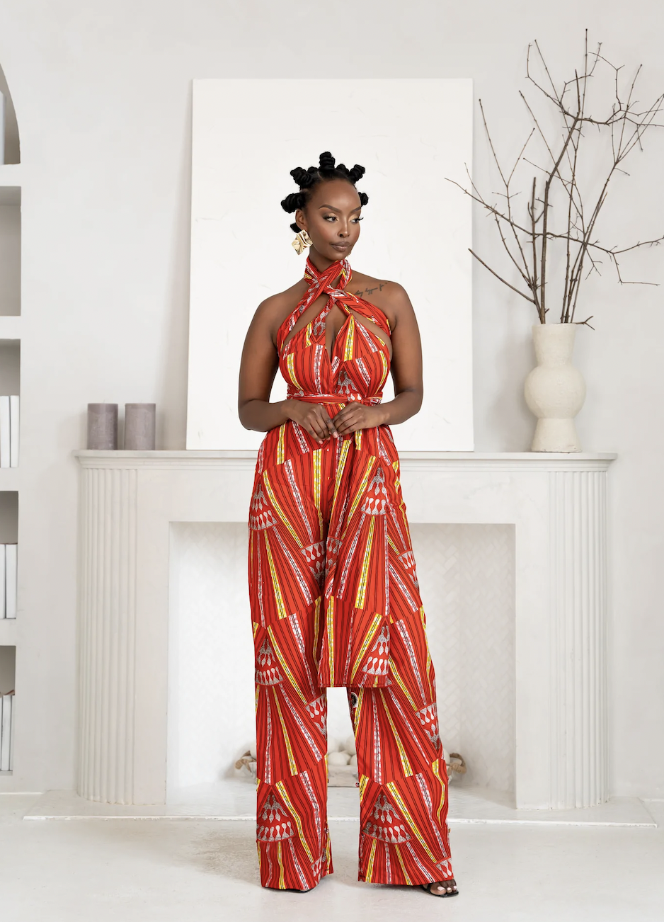 <p>ofuure.com</p><p><strong>$40.00</strong></p><p><a href="https://www.ofuure.com/products/afe-african-print-infinity-jumpsuit-3-length" rel="nofollow noopener" target="_blank" data-ylk="slk:Shop Now;elm:context_link;itc:0;sec:content-canvas" class="link ">Shop Now</a></p><p>This one is extra special, because the brightly patterned design can be tied in 10 (!!) different ways for a variety of cool, creative looks. </p>