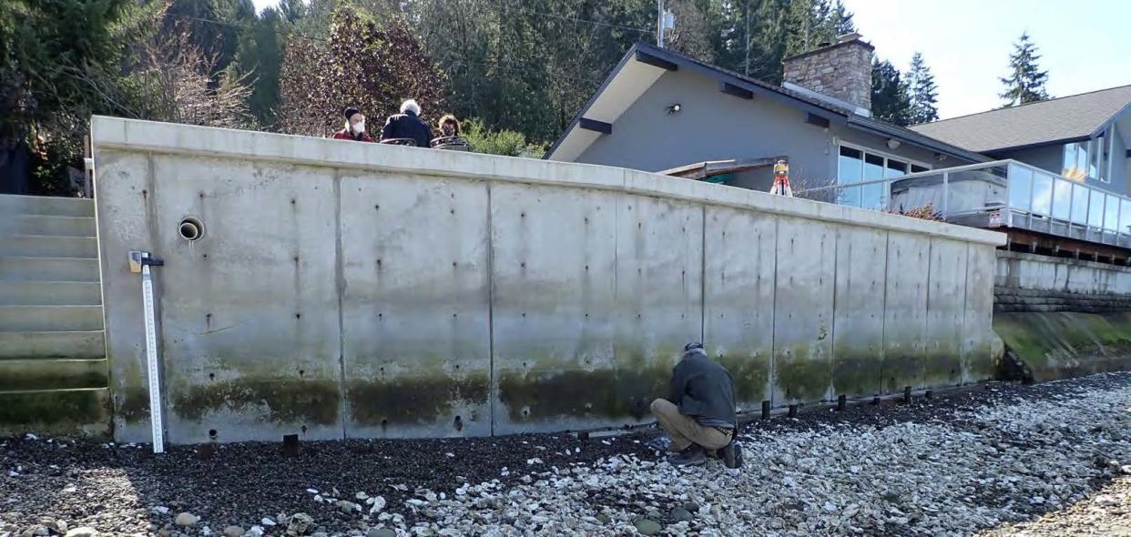 The new bulkhead constructed at the Bayley Site on March 12, 2021.