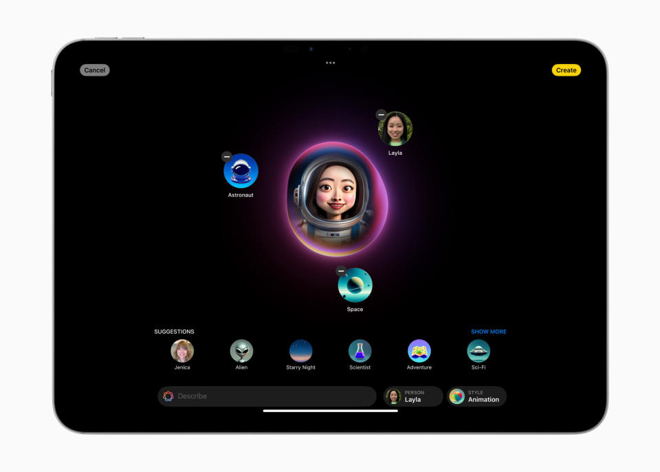 Apple Intelligence Image Playground on iPadOS 18.