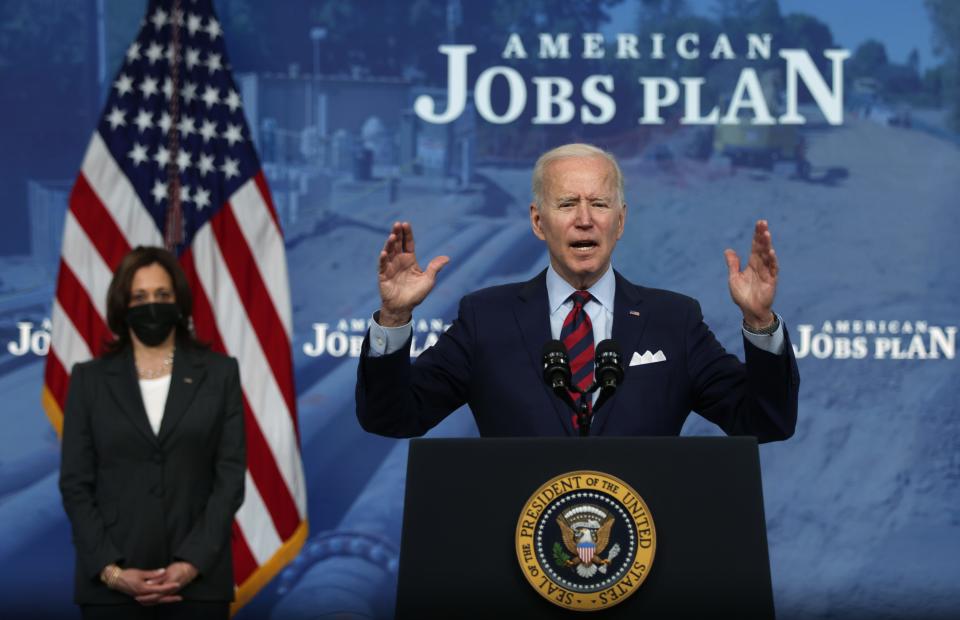 President Joe Biden and Vice President Kamala Harris on April 7, 2021, in Washington, D.C.