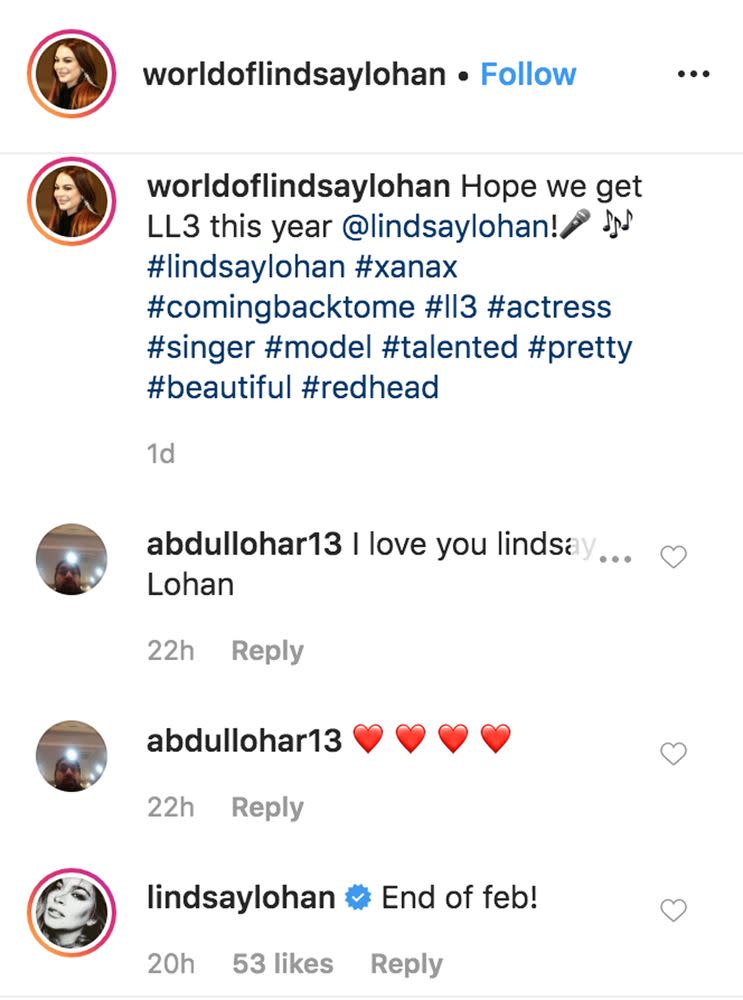 Lindsay Lohan Instagram