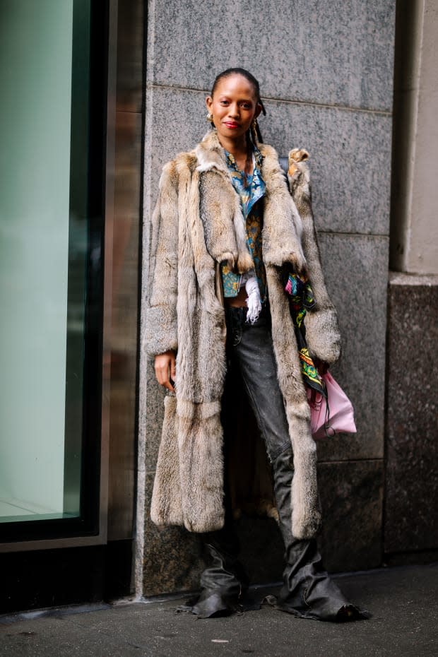 <p>On the street at New York Fashion Week. Photo: Jeremy Kang/Fashionista</p>